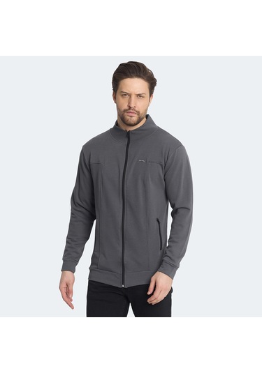 Slazenger KAGISONA IN Erkek Sweatshirt Koyu Gri