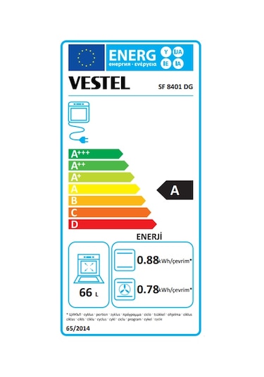 Vestel SF-8401 DG 65 LT Ocaklı Solo Fırın