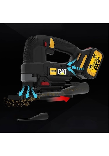 Cat DX51BC 18Volt 2.0Ah Li-ion Tek Akülü Profesyonel Kömürsüz Dekupaj Testere