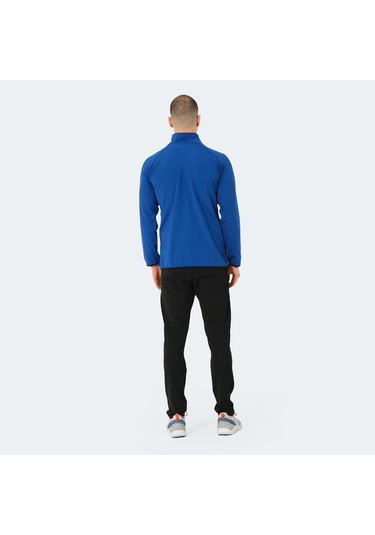 Slazenger ORRA IN Erkek Fermuarlı Dik Yaka Cepli Saks Mavi Eşofman Takımı