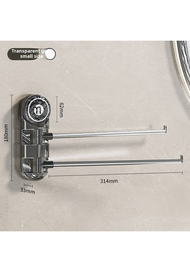 Reedark Banyo İçin Paslanmaz Çelik Döner, Delme Yok Suctionlı Mutfak Havlu Rakası, Çok Amaçlı Duvar Takıklı Depolama Rakası Transparan Gri, 2 Çubuk Diğer