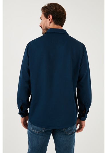Buratti Pamuklu Çift Cepli Regular Fit Erkek Gömlek Cf25W128858 Indigo
