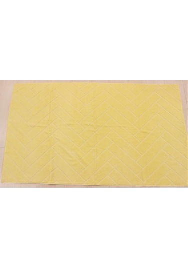100X170 Sarı Jakarlı Pamuklu Bukle Hamam Plaj Banyo Havlusu