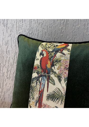 "verde" Bordürlü Kırlent Kılıfı Yeşil