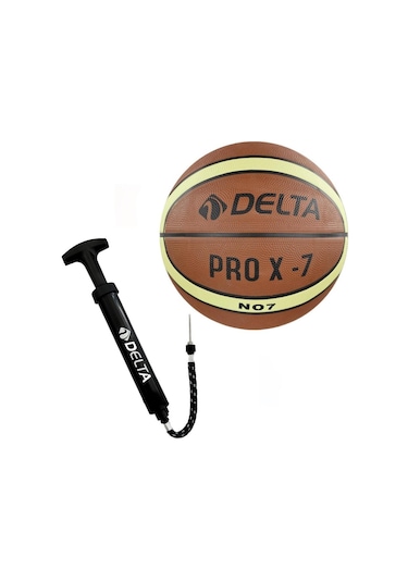 Delta Pro X Deluxe Kauçuk 7 Numara Basketbol Topu + Top Pompası