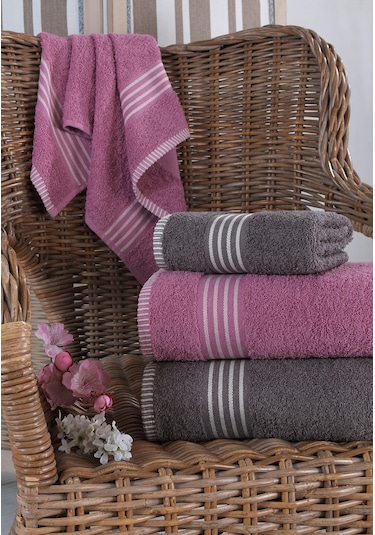 Rebeka Oscar Banyo Havlu Seti Yumuşak Havlu Seti 1200 Gram Mürdüm Antrasit Antrasit - Mürdüm