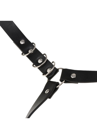Suntek Bayan Deri Jartiyer Kemer Bel Bandı Clubwear Demeti Askısı Siyah