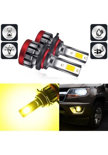 Ulzyvf Yüksek Su Sis Sarı, Reedark 3000 Lümen, Led Ip68 Su Geçirmez Far Ampulü 9006/hb4 30w 3000k 2 Adet