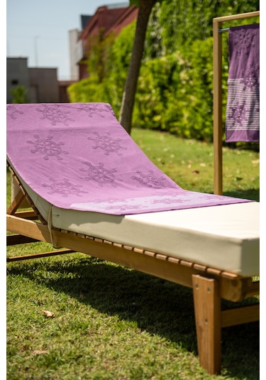 Menderes Home Cotton Collection Bukle Plaj Havlusu Çark Mor