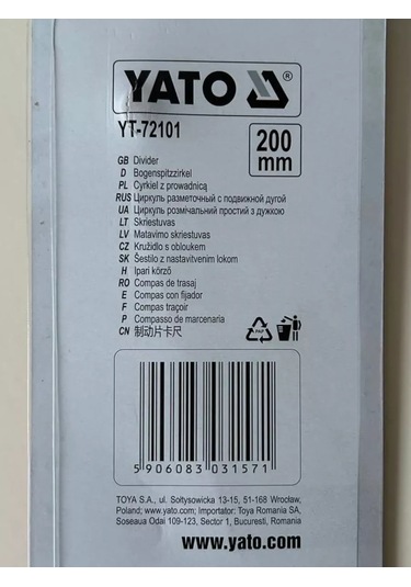 Yato İşaretleyicili Kilitli Pergel 200mm, Yt-72101 280411026