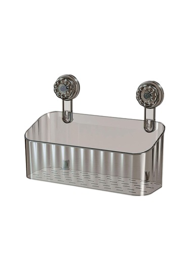 Homyl Duş Sepeti Vantuz Duvara Monte Banyo Daire Mutfak Için Gri