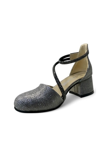 773 Kız Çocuk Topuklu Abiye Ayakkabı Platin