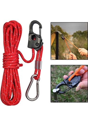 Suntek 4mm Çadır Adam Halat Taşınabilir Kılavuz Kırmızı Kırmızı