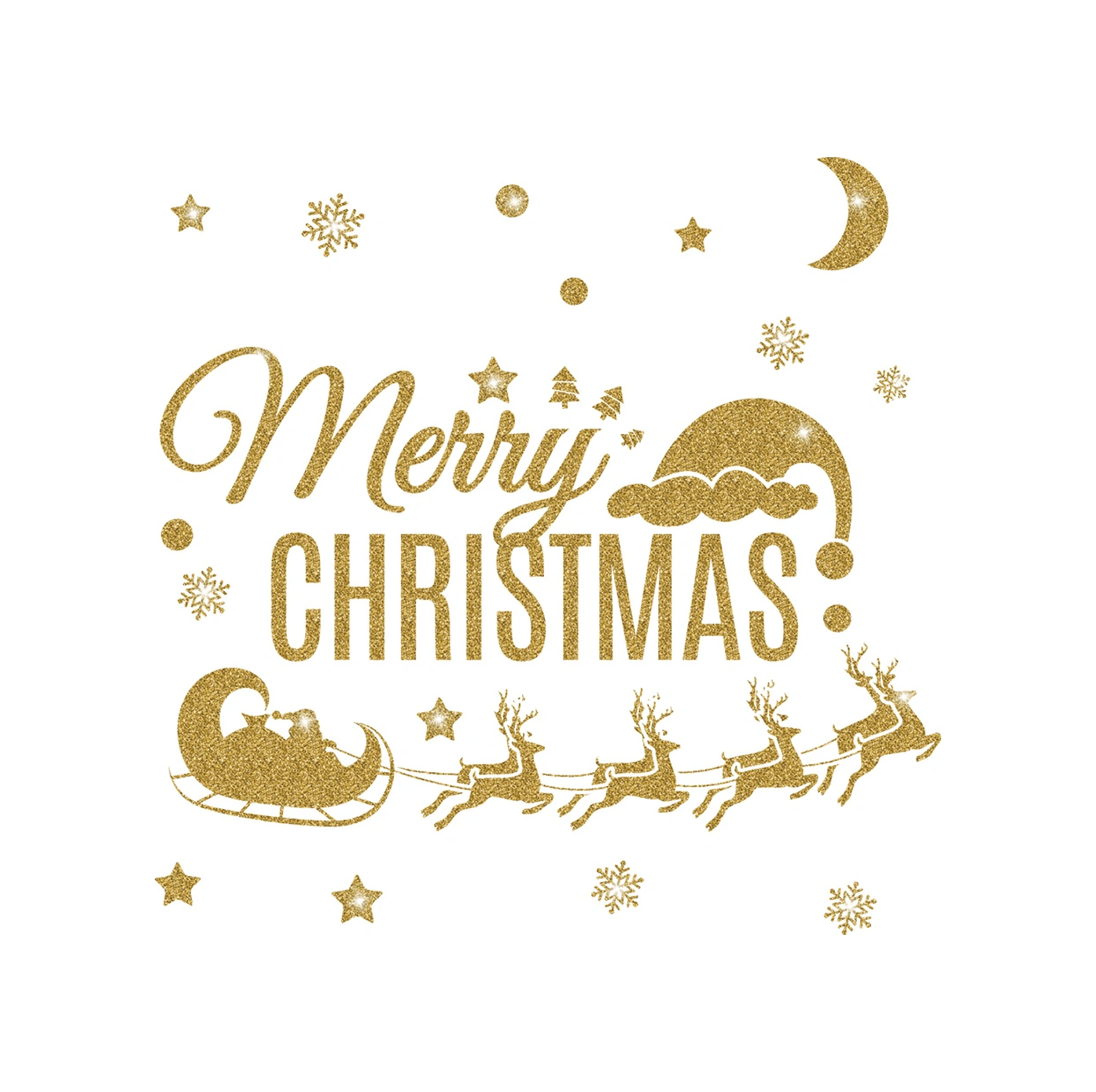 Hombey Noel Ateşi Ve Araba Desenli Parlak Altın Pvc Duvar Sticker - Pencere Kapı Dekorasyonu, Tekrardan Kullanılabilir, Suya Dayanıklı Diğer