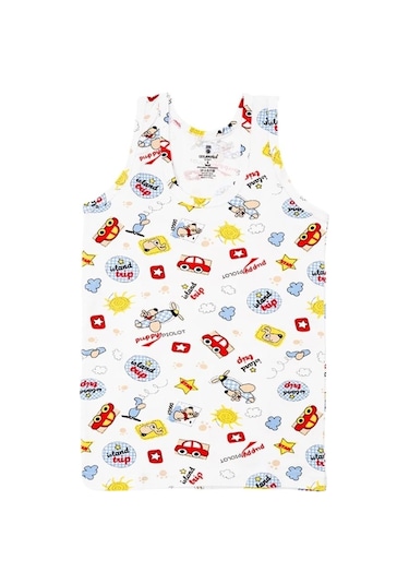 Ceylanoğlu 6'lı Likralı Empirme Erkek Çocuk Atleti- 346 Çok Renkli