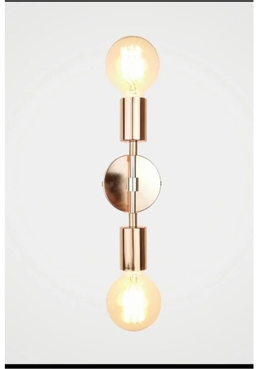 Rys Retro Bakır Kaplama Metal 2 Li Dekoratif Rustik Duvar Aplik Diğer