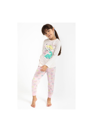 Roly Poly 2793 Cute Animals Vanilya Kız Çocuk Pijama Takımı Vanilya