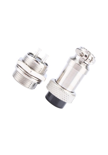 Geeroyoo 2 Pin Gx16 Metal Hava Uçak Konnektörü - Su Geçirmez, Sıcak Dayanıklı, Elektromanyetik Gürültü Engeli - Soket + Plug Seti