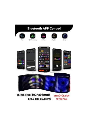 İşyeri Tır Kamyon Otobüs Uyumlu 90 Cm Rgb Led Panel 19,2x89,8cm Ölçü 16x96 Led Sayısı Kumanda +kablo Çok Renkli