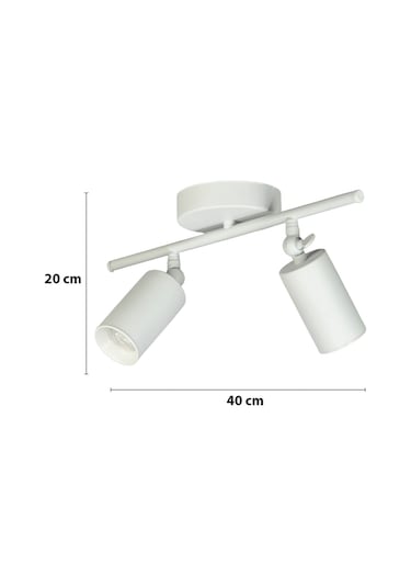 Spoti 2'li Beyaz Renk Beyaz Işık Modern Tasarım Cafe - Mutfak - Banyo Spot Ledli Sıralı Avize Beyaz