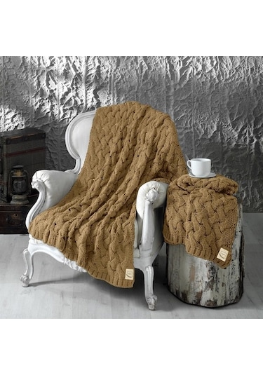 Serenita Saç Örgü Triko Tv Battaniyesi Throw Koltuk Şalı (538861587)-110X160