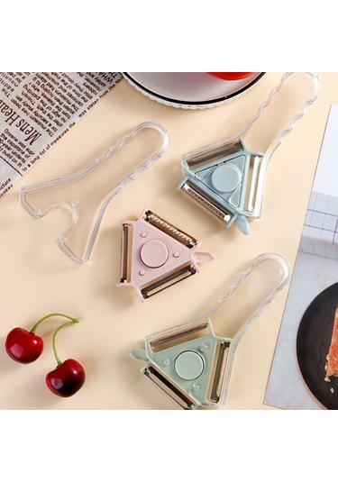 2 Pcs 3 İn 1 Peeler Vegetable And Fruit Peeler Blue Mavi