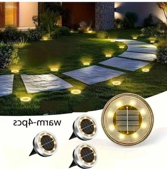 Trendooze 4'lü Solar Bahçe Aydınlatma, 8 Led Sıcak Işık Lambası, Gaojunshop01 Party Dekor Işığı Sıcak Işık
