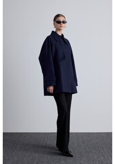 Mari Kruvaze Trenç Kaban Lacivert Lacivert