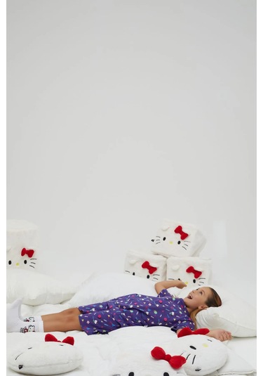 Hello Kitty Kız Çocuk Kısa Kollu Şortlu Pamuklu Pijama Takımı Renklı