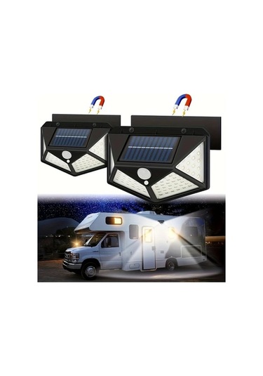 Trendooze 2 Adet Manyetik Hareketli Solar Led Karavan Işık Su Geçirmez Dış Mekan Aydınlatma Gaojunshop01 Model