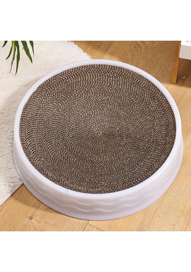 Suntek Kedi Tırmalama Yatağı Büyük Yuvarlak Kanepe Beyaz