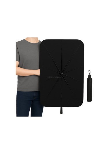 Katlanabilir Şemsiye Tipi Güneşlik 140x80 Cm Uv Koruma Isı Yalıtımı Kolay Kurulum