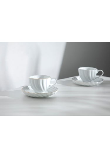 Nehir Yasemin Beyaz 12 Parça Porselen Çay Takımı  92007