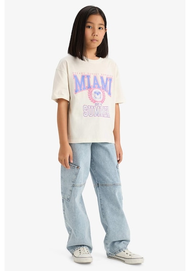 Defacto Kız Çocuk Oversize Geniş Kalıp Bisiklet Yaka Baskılı Kısa Kollu Tişört E0386a825smer85 Ekru Defacto Kız Çocuk Oversize Geniş Kalıp Bisiklet Yaka Baskılı Kısa Kollu Tişört E0386a825smer85 Ekru