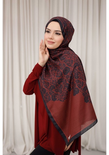 Mimiyum Nevra Desen Soft Şal Bordo