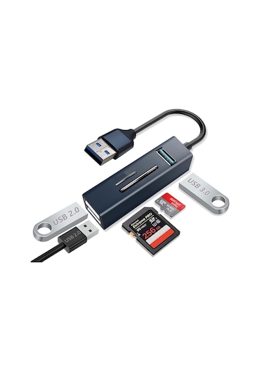 Usb 3.0 2.0 Çoklayıcı Hub + Sd Mikro Kart Okuyucu 5 İn1 Set