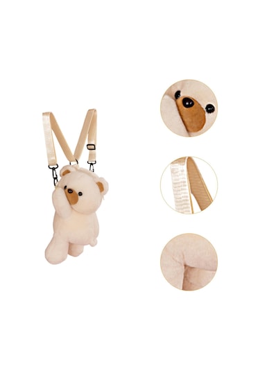 Homyl Ayarlanabilir Askı Seyahat Sırt Çantası Ile Peluş Ayı Bej