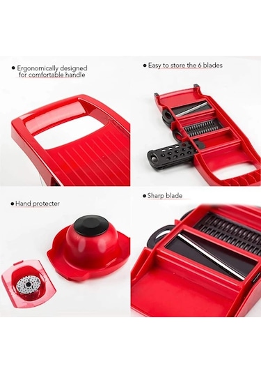 Maiyame Mutfak Sebze Dilimleyici - Manuel Mandolin Tipi Patates Soyucu, Havuç Peynir Rende Aleti, Akrilik Malzeme, 200mm Bıçak Uzunluğu Diğer