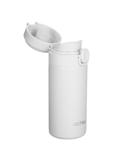 Kosona 304 Çelik Vakumlu Isı Saklama Bardağı 300ml Beyaz - Çift Katlı Isı Yalıtımı Ve Düşük Sızıntı, Seyahat İçin Tıkla Aç Kapağı Diğer