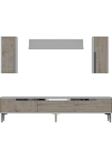 Tvr1803bts - Meyra Tvr180 Ünitesi Takım Beyaz-traverten-sılver 180cm Beyaz-traverten-sılver