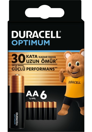 Duracell Optimum Aa Alkalin Kalem Pil, 1,5v Lr6 / Mn1500 , 6 Lı Paket