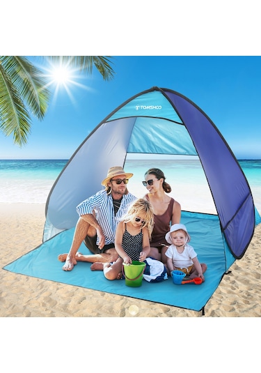 Tomshoo-otomatik Anında Açılır Plaj Çadırı Hafif Açık Y18346bl Mavi