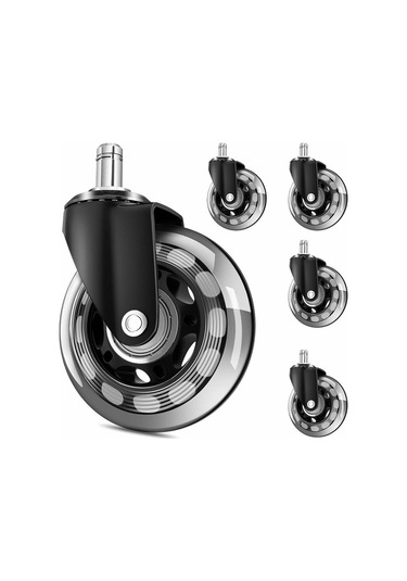 Mufunye Vidalı Ofis Koltuğu Tekeri, Ofis Koltuğu Ayak Tekeri, 360 Sessiz Döner Teker, Mobilya Tekerleri, Üniversal Oyun Koltuğu Tekeri 65mm, 11x22mm -