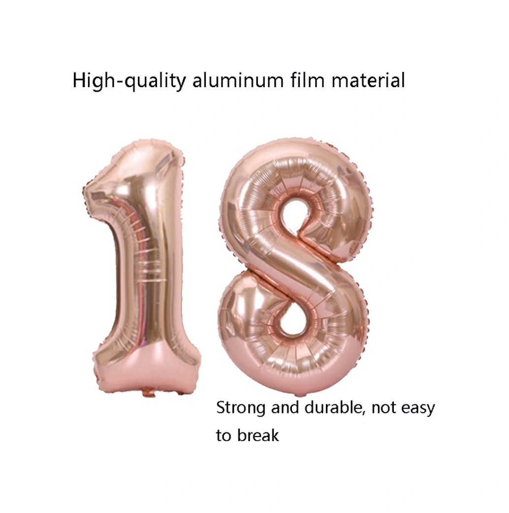 Numarası Alüminyum Folyo Balon Dekorasyon Seti For 40 Altın Gümüş