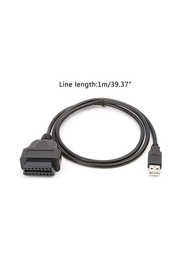 Geeksen 16pin Obd2 - Usb Bağlantı Kablosu, Şarj Adaptörü, Kablo Konnektörü, Bilgisayar Adaptör Kablosu, Araç Kamerası Uzatma Kablosu