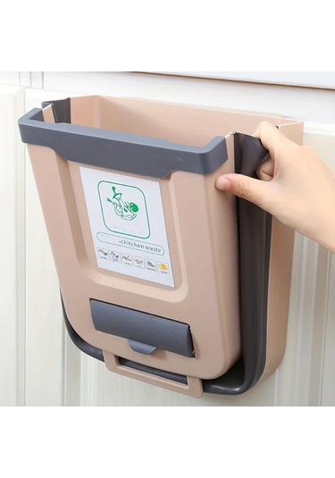 Honeybeeshop Beyaz Büyük Katlanabilir Mutfak Cop Kutusu Duvara Monte Dolap Kapisi Asili Depolama Ve Duzenleme Beyaz