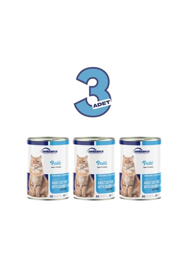 Ambiance 3 Adet Yetişkin Kediler Için Somonlu Yaş Mama 400 Gr