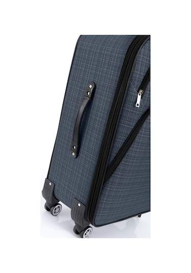 Gedox Orta Boy 4 Teker Kumaş Valiz Lacivert 1081 Lacivert