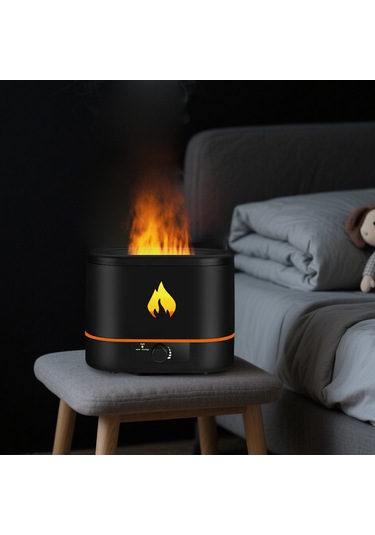 Alev Desenli 2 Lt Su Hazneli Hava Nemlendirici Ultrasonik Buhar & Sessiz