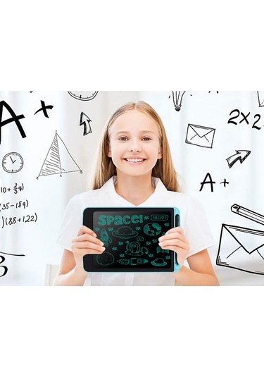Youmex 12 İnç Siyah Akıllı Lcd Kalem Tahtası - Kilitleme Tuşu Ve Bölgesel Silme Özelliği İle Çocuklar İçin Çizim Ve Yazma Tablosu Siyah